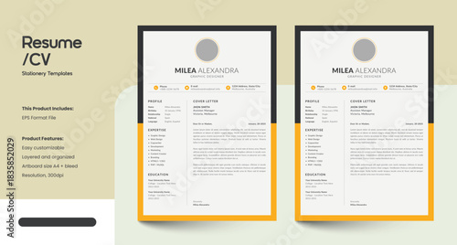Minimalist CV Resume Design Template