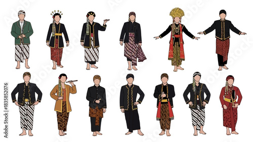 Discover diverse traditional Javanese cultural attire showcasing rich heritage and ceremonial dress for festive occasions and cultural celebrations