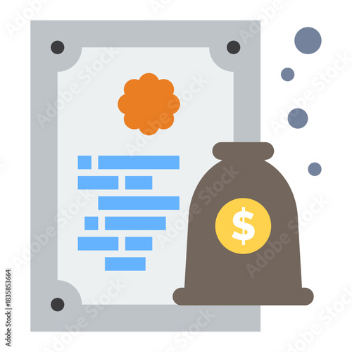 Financial Document Illustration: A symbolic visual representing financial documents, certificates, and the accumulation of wealth.