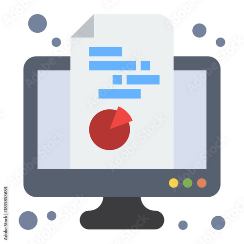 Digital Analysis: The essence of data and technology coming together, visually represented by a computer screen, document and graph, illustrating modern analysis and insight.