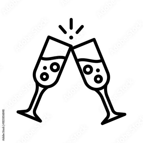 Cheers to celebration with champagne glasses clinking together