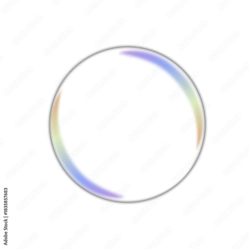 Obraz premium Colorful bubble with soft reflections. Vibrant highlights and smooth transparency create a clean, modern, floating effect. No background
