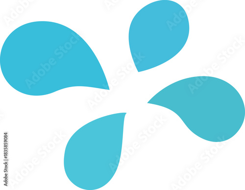 Blue water drops splashing outwards icon