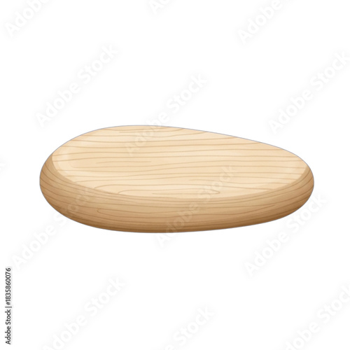 Wooden Oval Board Isolated on Black Background.