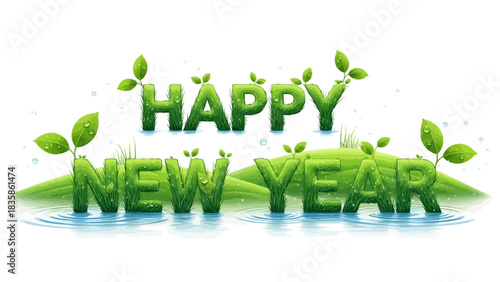 Modern new year celebration logo design with festive elements