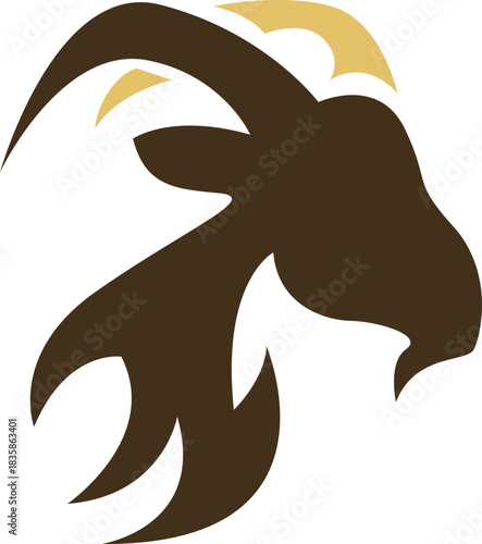Stylized Goat Logo Design Element