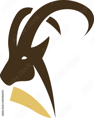 Stylized Goat Logo Design Element