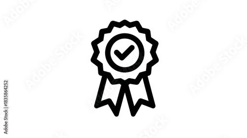 Quality guarantee verified badge icon with checkmark, premium seal, award, certificate, best choice, achievement approval symbol