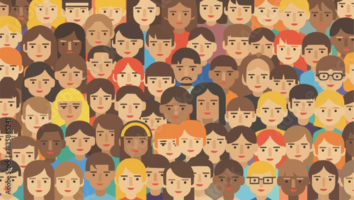 Diverse group of people representing community and unity in a crowd.