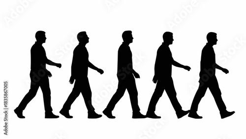 Silhouetted Figures in Unison - A Study in Movement and Form.