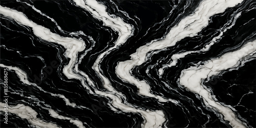 Seamless vector illustration of a black and white zebra striped fur texture pattern design for fabric, textile, or wallpaper backdrop