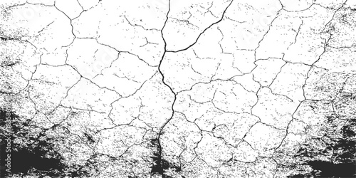 Dry cracked earth texture pattern of an old stone wall and tree bark surface