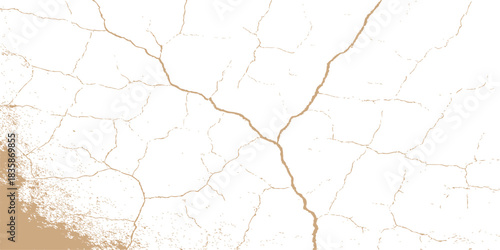 Old cracked concrete wall texture and dry earth surface pattern