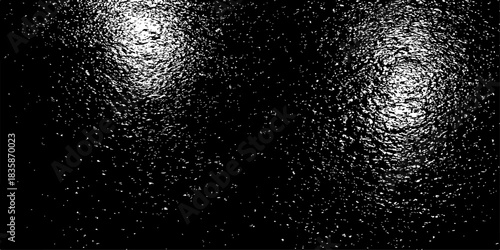 Abstract macro texture: fresh, clean rain drops on a transparent dark glass surface