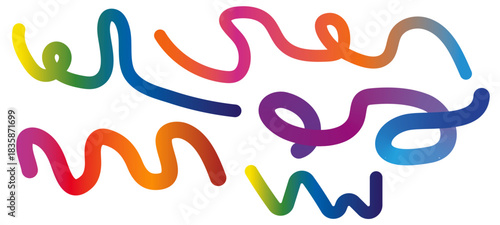 Colorful abstract lines isolated on dark background. Vector illustration of dynamic and vibrant wavy curve shapes. Ideal use for backgr
hand drawn watercolor alphabet