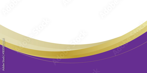 Luxurious Abstract Wavy Purple and Gold Background. Elegant Business Presentation Template.