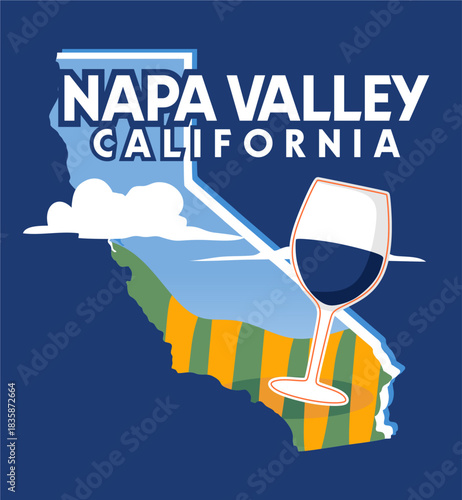 Napa Valley California with beautiful views of vineyards