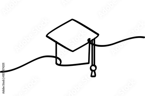 Illustration of a toga hat with a continuous line design. An interesting abstract line art design.