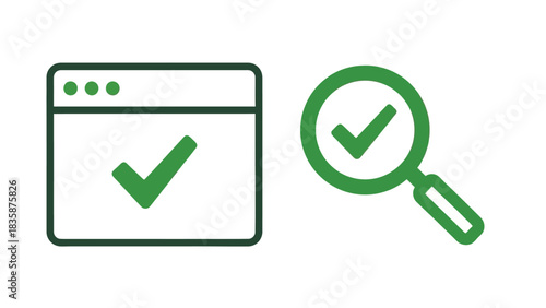 Vector illustration of Green check mark icons for website validation and search confirmation simple vector design element for user interface and graphic design i