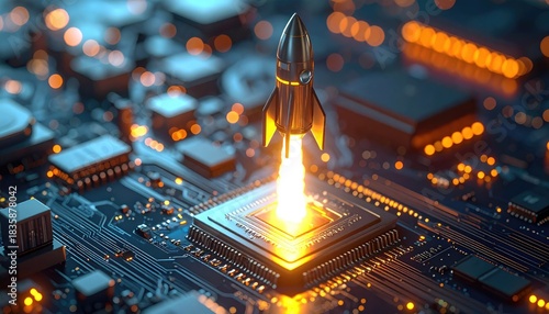 Rocket launch from computer circuit