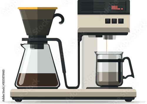 Modern Coffee Maker Concept Vector Isolated