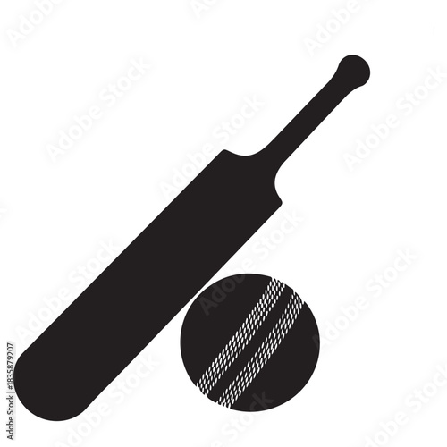 Cricket bat and ball isolated on white background, a classic sporting equipment for the popular batandball game