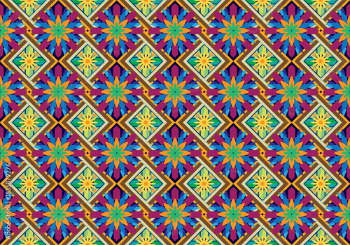 Moroccan seamless pattern in vector format, abstract geometric background image, fabric textile pattern.

