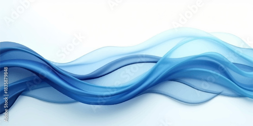 Abstract blue curve design with dynamic light wave illustration