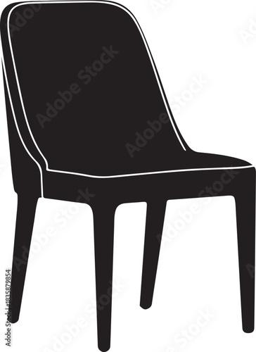 Black Silhouette of a Modern Chair furniture seating