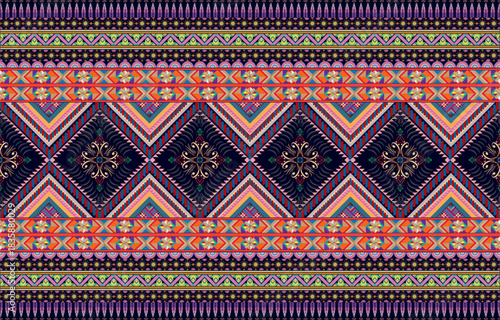 Aztec ethnic background design vector with a seamless pattern. Traditional motifs are illustrated. Element of a seamless pattern template
