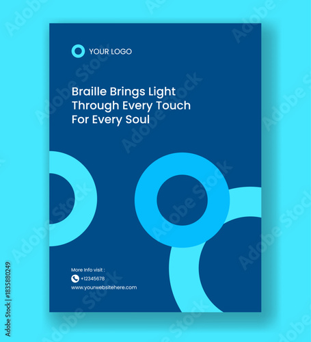 World Braille Day Flat Cartoon Hand-Drawn Templates Background Illustration for Vertical Poster