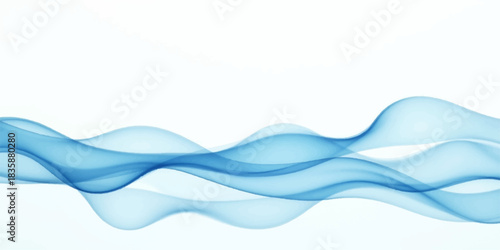 Abstract blue flowing wave pattern design element for water or sea concept illustration