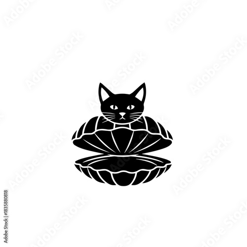 Cat Pearl in a Shell