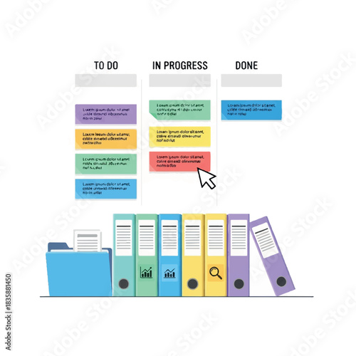 Colorful Office Organization and Task Management