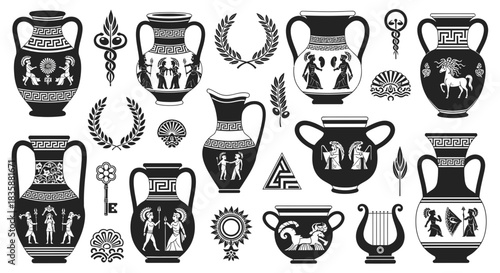 Discover stunning ancient Greek pottery designs, mythological figures, and cultural symbols for your next creative project.