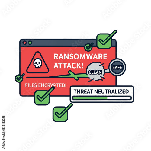 Ransomware Attack Neutralized Secure Computer System