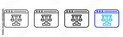 Digital Conduct icon set collection in creative outline style for business featuring varied thickness variations suitable for pro branding visual use and integrity desig