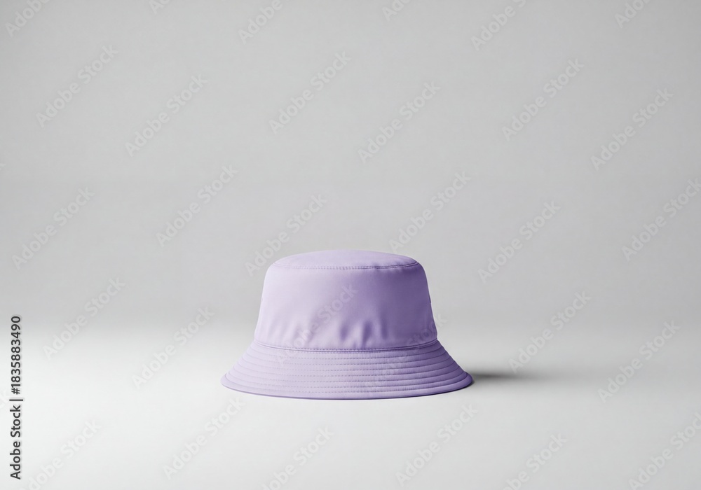 Fototapeta premium Plain Light Purple Bucket Hat Modern Fashion Accessory for Summer Style Apparel