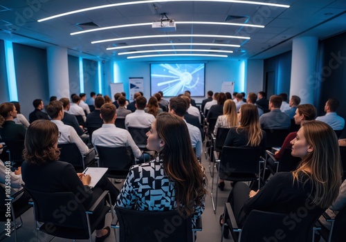 Wallpaper Mural Diverse Professional Audience Attending a Business Conference and Presentation in a Modern Hall Torontodigital.ca