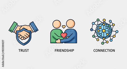 Fotografija Symbolizing strong bonds and interconnectedness, these icons beautifully represe