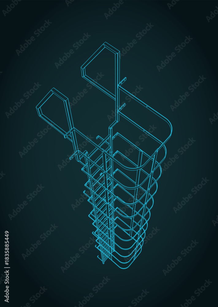 Obraz premium External industrial service ladder
