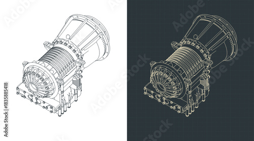 Automatic transmission for medium-duty commercial vehicles isometric drawings illustrations