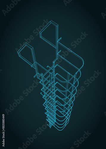 External industrial service ladder