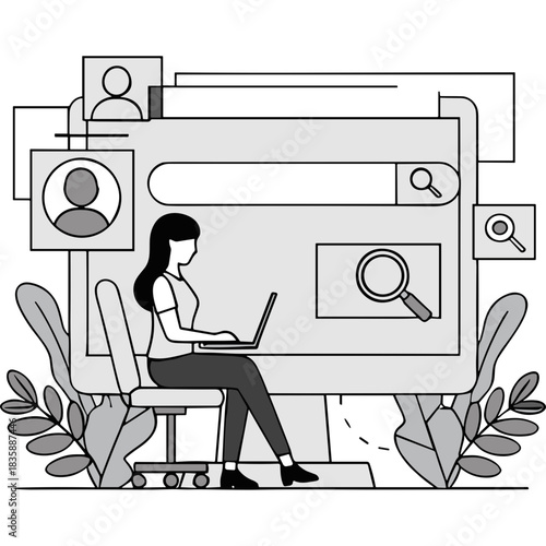 vector illustration of an old cash register