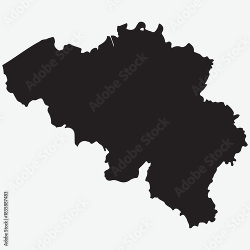 Silhouette of the country of Belgium on a white background