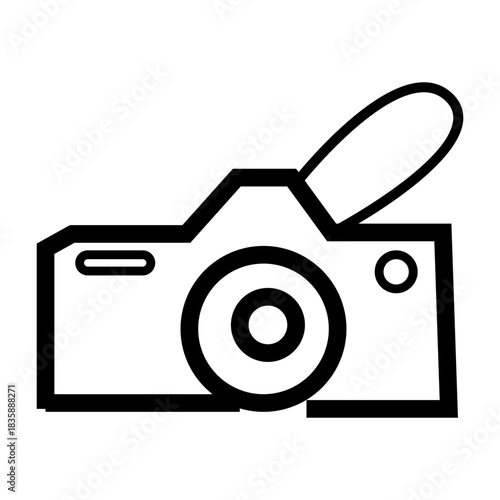 photo camera icon outline vector