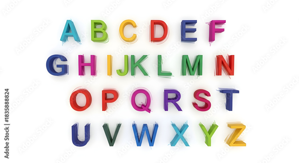 Fototapeta premium Colorful Alphabet Letters on White Background