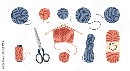 Cozy up with colorful yarn balls and knitting needles perfect for handmade gifts and crafting tutorials on a modern blog or social media campaign