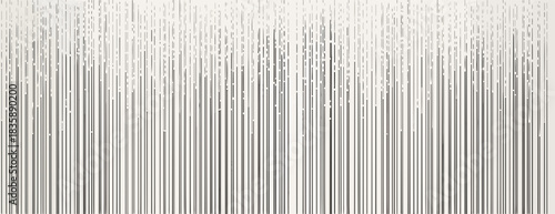 上部から降り注ぐ光の粒子と白からグレーへのグラデーションが美しい縦線で構成された、クリーンでモダンな抽象ベクター背景デザイン。