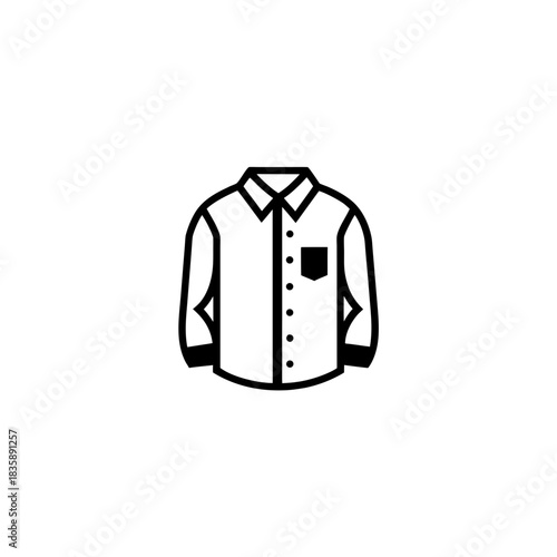 Illustration of a long sleeved shirt on transparent background silhouette